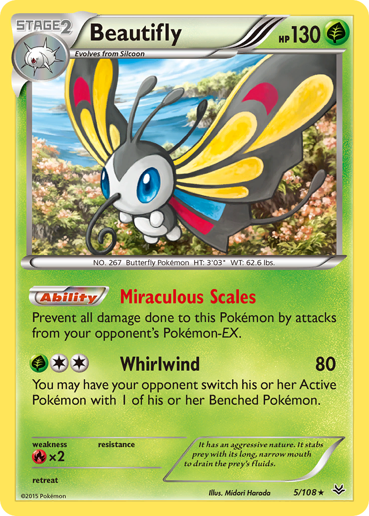 Beautifly (5/108) [XY: Roaring Skies] | The Gaming-Verse