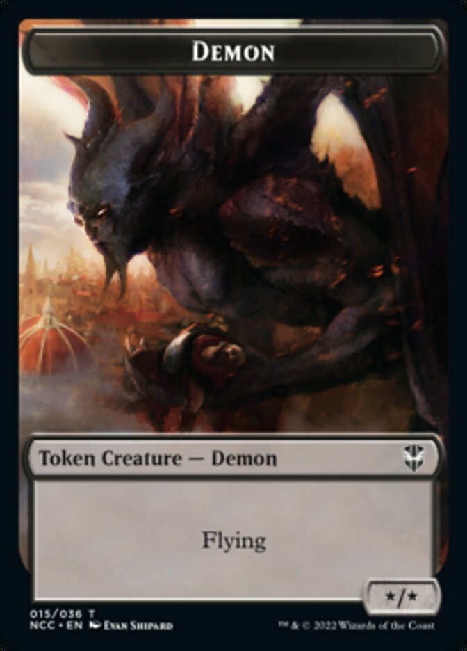 Demon // Copy Double-sided Token [Streets of New Capenna Commander Tokens] | The Gaming-Verse