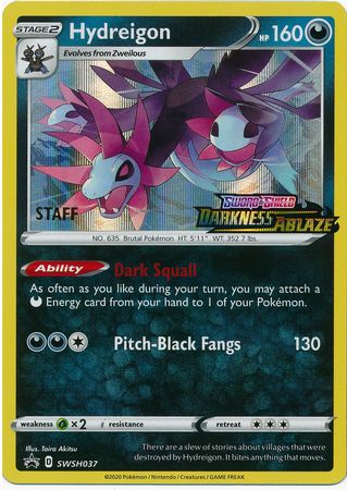 Hydreigon (SWSH037) (Staff Prerelease Promo) [Sword & Shield: Black Star Promos] | The Gaming-Verse