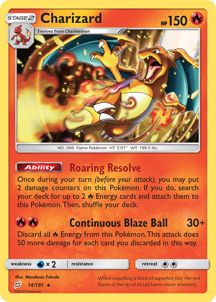 Charizard (14/181) (Cosmos Holo) [Sun & Moon: Team Up] | The Gaming-Verse