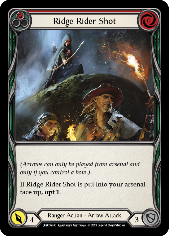 Ridge Rider Shot (Red) [ARC063-C] 1st Edition Rainbow Foil | The Gaming-Verse