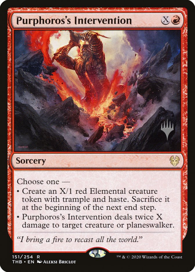 Purphoros's Intervention (Promo Pack) [Theros Beyond Death Promos] | The Gaming-Verse