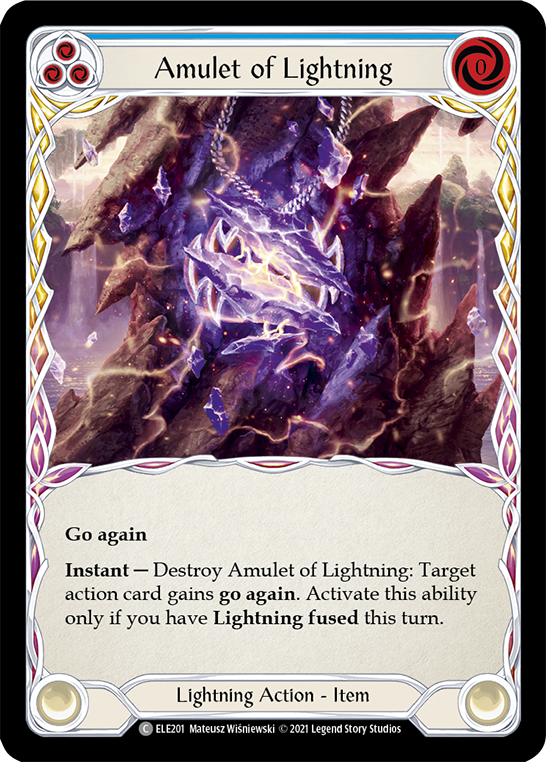 Amulet of Lightning [ELE201] (Tales of Aria)  1st Edition Rainbow Foil | The Gaming-Verse