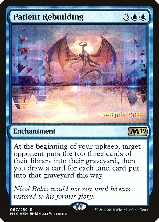 Patient Rebuilding  (Prerelease) [Core Set 2019 Prerelease Promos] | The Gaming-Verse