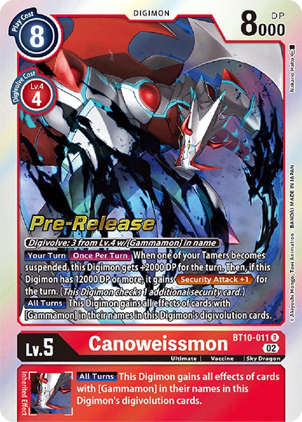 Canoweissmon [BT10-011] [Xros Encounter Pre-Release Cards] | The Gaming-Verse