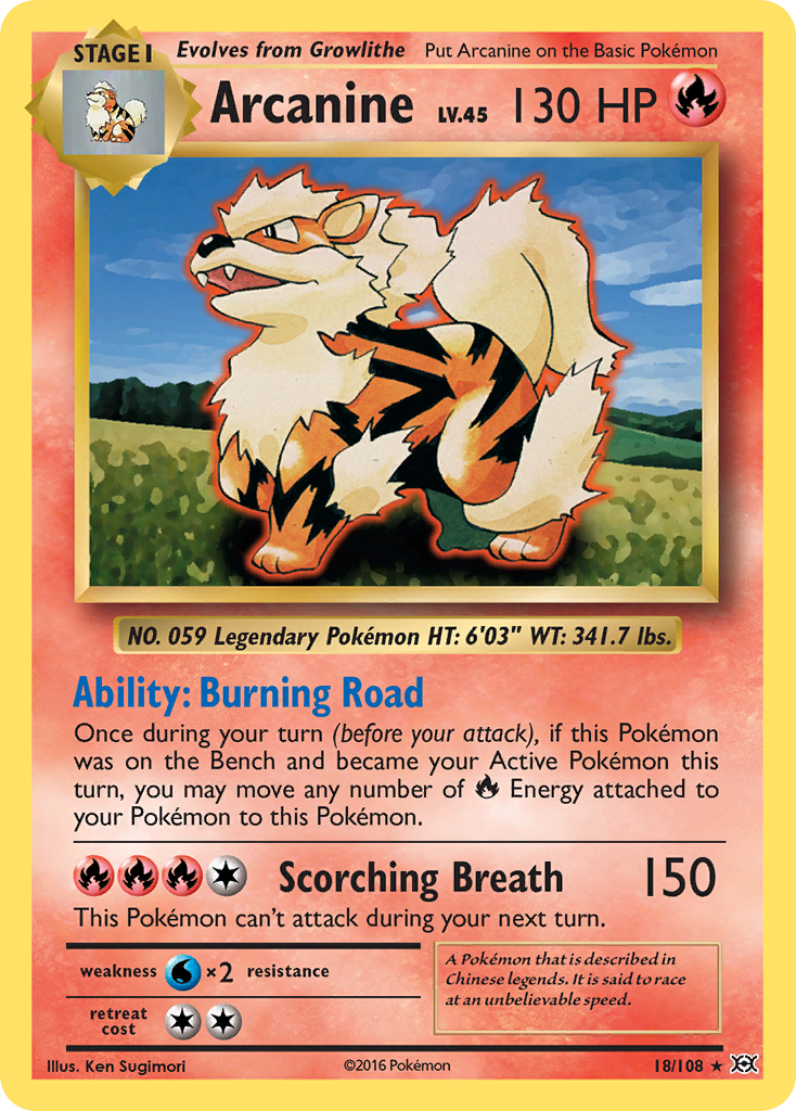 Arcanine (18/108) [XY: Evolutions] | The Gaming-Verse