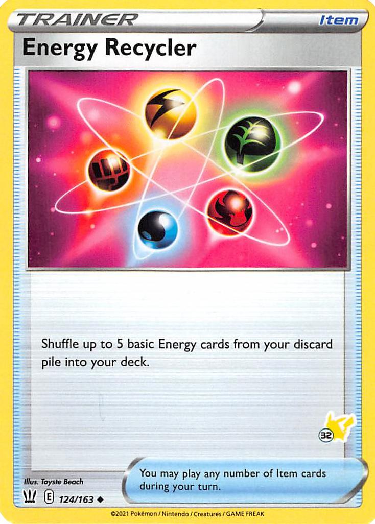 Energy Recycler (124/163) (Pikachu Stamp #32) [Battle Academy 2022] | The Gaming-Verse