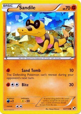 Sandile (63/114) (Cracked Ice Holo) [Black & White: Base Set] | The Gaming-Verse