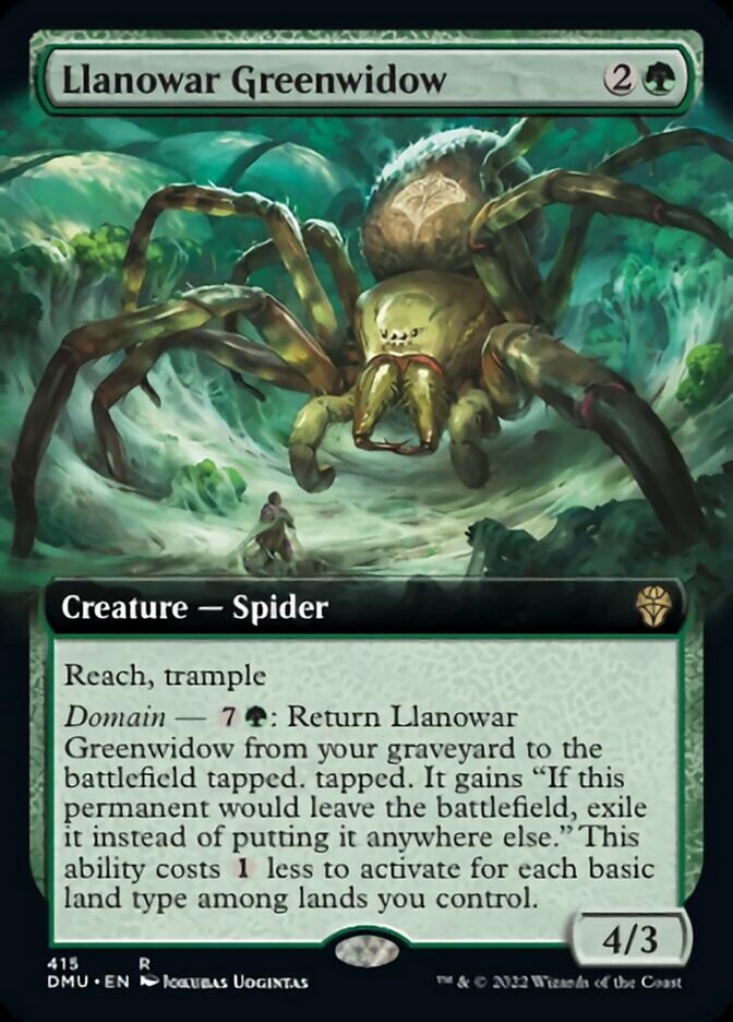 Llanowar Greenwidow (Extended Art) [Dominaria United] | The Gaming-Verse