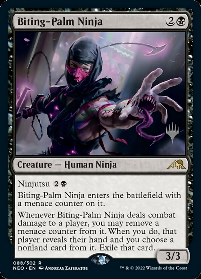 Biting-Palm Ninja (Promo Pack) [Kamigawa: Neon Dynasty Promos] | The Gaming-Verse