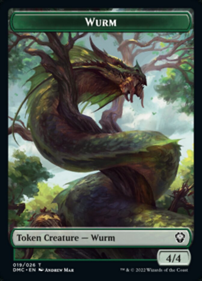 Bird (002) // Wurm Double-sided Token [Dominaria United Tokens] | The Gaming-Verse