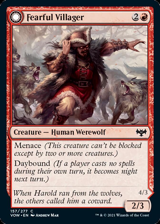 Fearful Villager // Fearsome Werewolf [Innistrad: Crimson Vow] | The Gaming-Verse