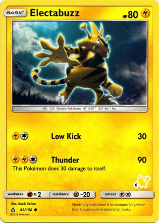 Electabuzz (43/156) (Pikachu Stamp #6) [Battle Academy 2020] | The Gaming-Verse