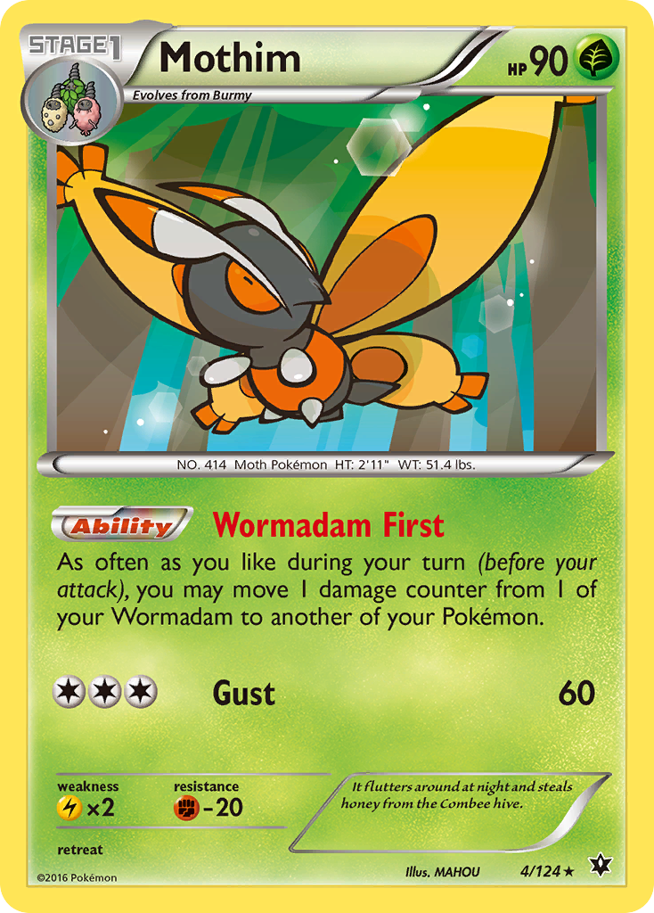 Mothim (4/124) [XY: Fates Collide] | The Gaming-Verse