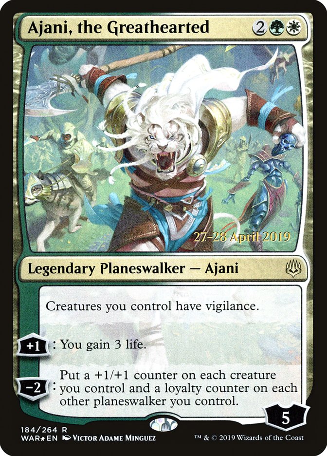 Ajani, the Greathearted  [War of the Spark Prerelease Promos] | The Gaming-Verse