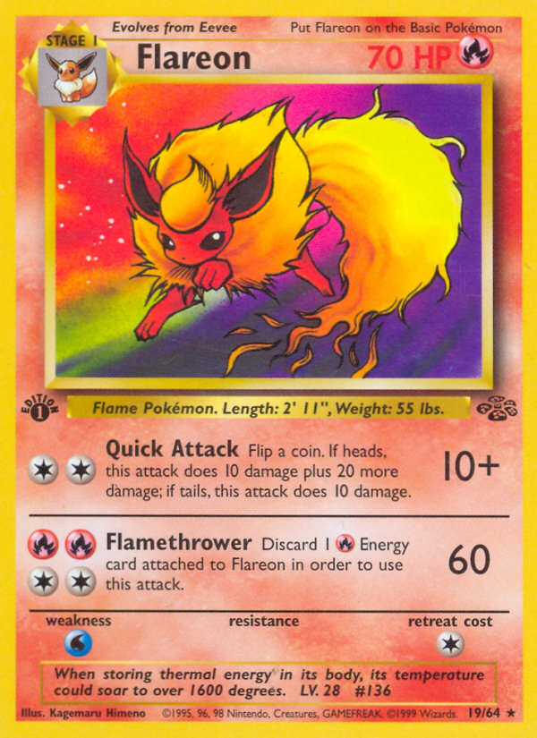 Flareon (19/64) [Jungle 1st Edition] | The Gaming-Verse