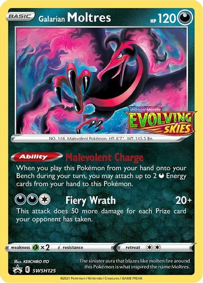 Galarian Moltres (SWSH125) (Prerelease Promo) [Sword & Shield: Black Star Promos] | The Gaming-Verse