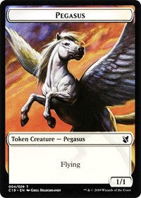 Pegasus // Human Double-sided Token [Commander 2019 Tokens] | The Gaming-Verse