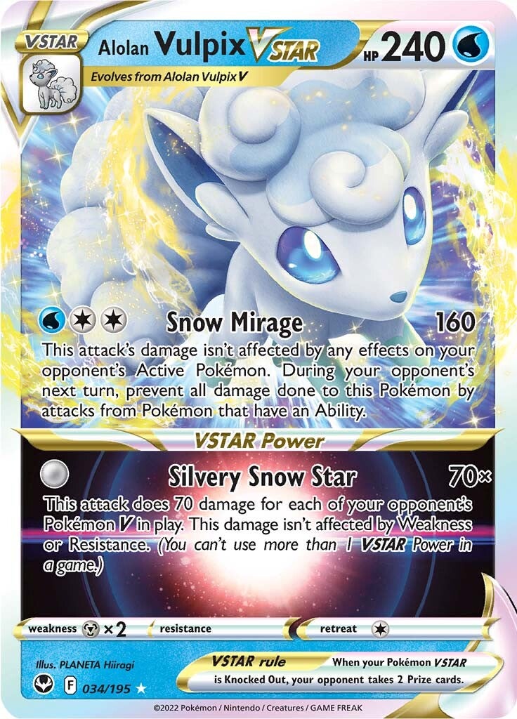 Alolan Vulpix VSTAR (034/195) [Sword & Shield: Silver Tempest] | The Gaming-Verse