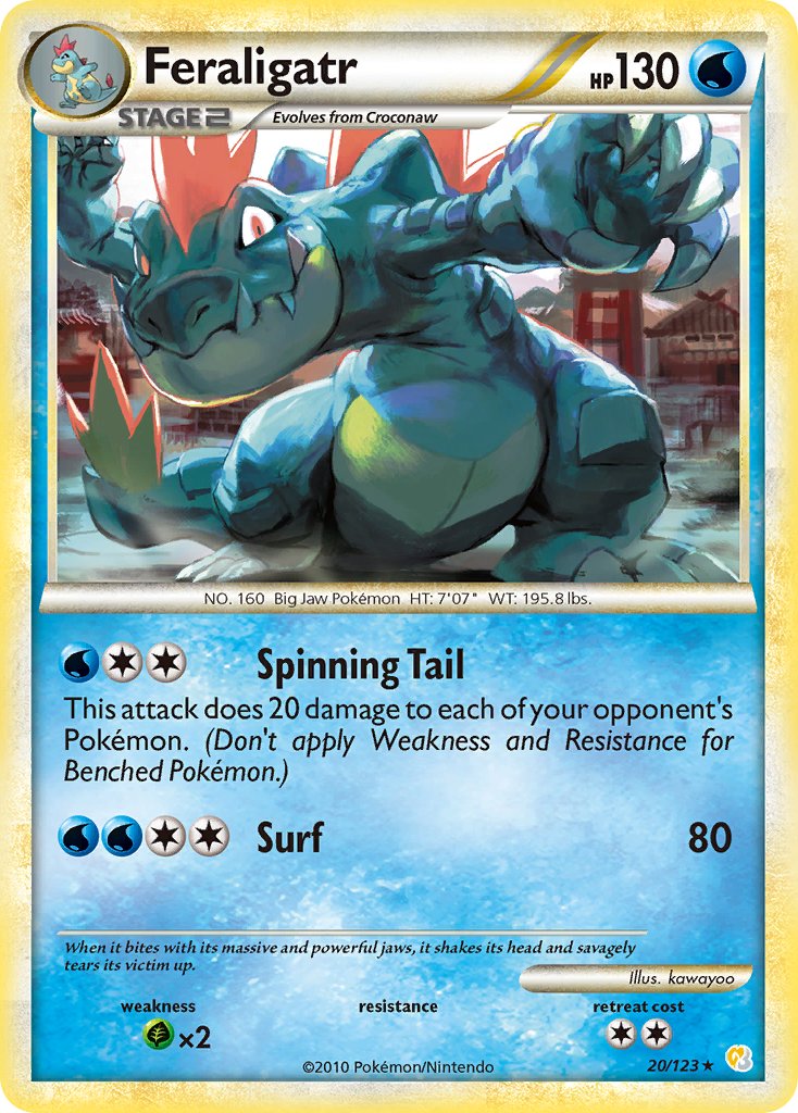 Feraligatr (20/123) (Theme Deck Exclusive) [HeartGold & SoulSilver: Base Set] | The Gaming-Verse