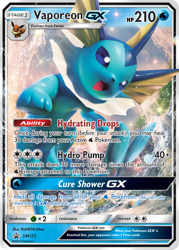 Vaporeon GX (SM172) [Sun & Moon: Black Star Promos] | The Gaming-Verse