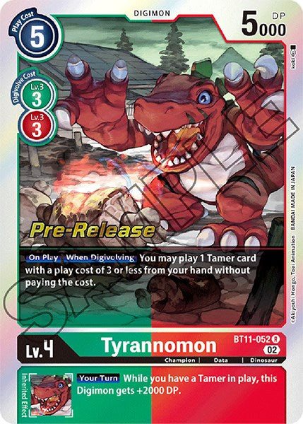 Tyrannomon [BT11-052] [Dimensional Phase Pre-Release Promos] | The Gaming-Verse