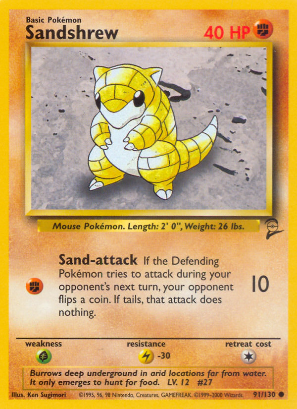 Sandshrew (91/130) [Base Set 2] | The Gaming-Verse