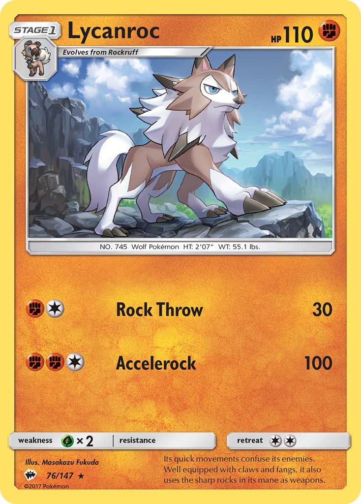 Lycanroc (76/147) (Theme Deck Exclusive) [Sun & Moon: Burning Shadows] | The Gaming-Verse