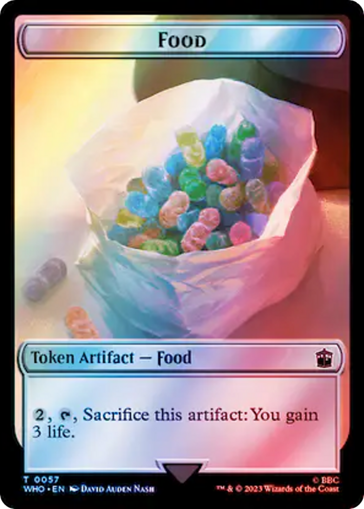 Alien Angel // Food (0057) Double-Sided Token (Surge Foil) [Doctor Who Tokens] | The Gaming-Verse