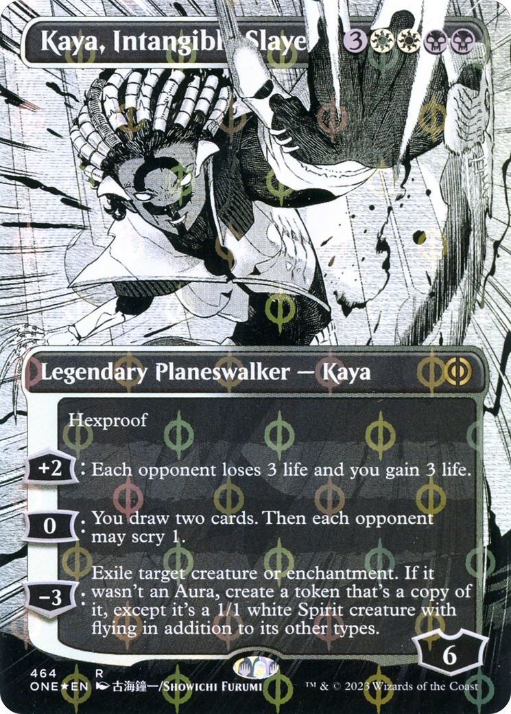 Kaya, Intangible Slayer (Borderless Manga Step-and-Compleat Foil) [Phyrexia: All Will Be One] | The Gaming-Verse