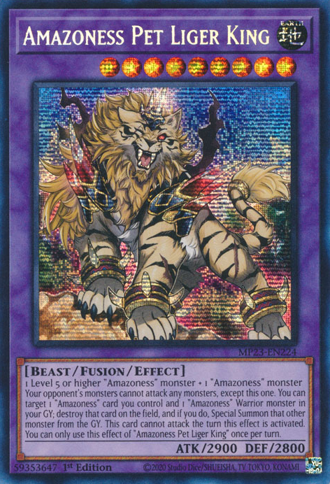 Amazoness Pet Liger King [MP23-EN224] Prismatic Secret Rare | The Gaming-Verse