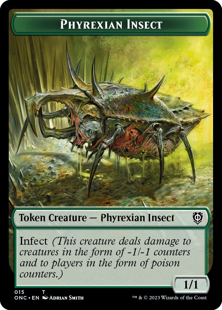 Phyrexian Wurm // Phyrexian Insect Double-Sided Token [Phyrexia: All Will Be One Commander Tokens] | The Gaming-Verse