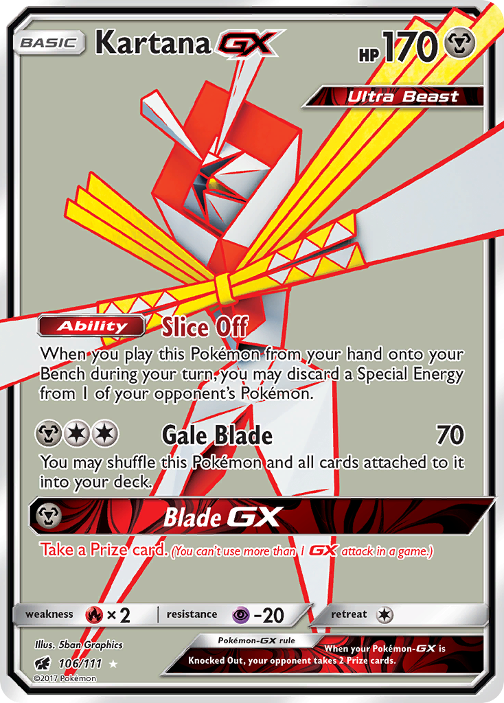 Kartana GX (106/111) [Sun & Moon: Crimson Invasion] | The Gaming-Verse