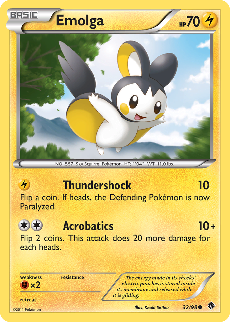 Emolga (32/98) [Black & White: Emerging Powers] | The Gaming-Verse