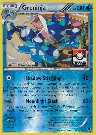 Greninja (40/122) (League Promo 2nd Place) [XY: BREAKpoint] | The Gaming-Verse