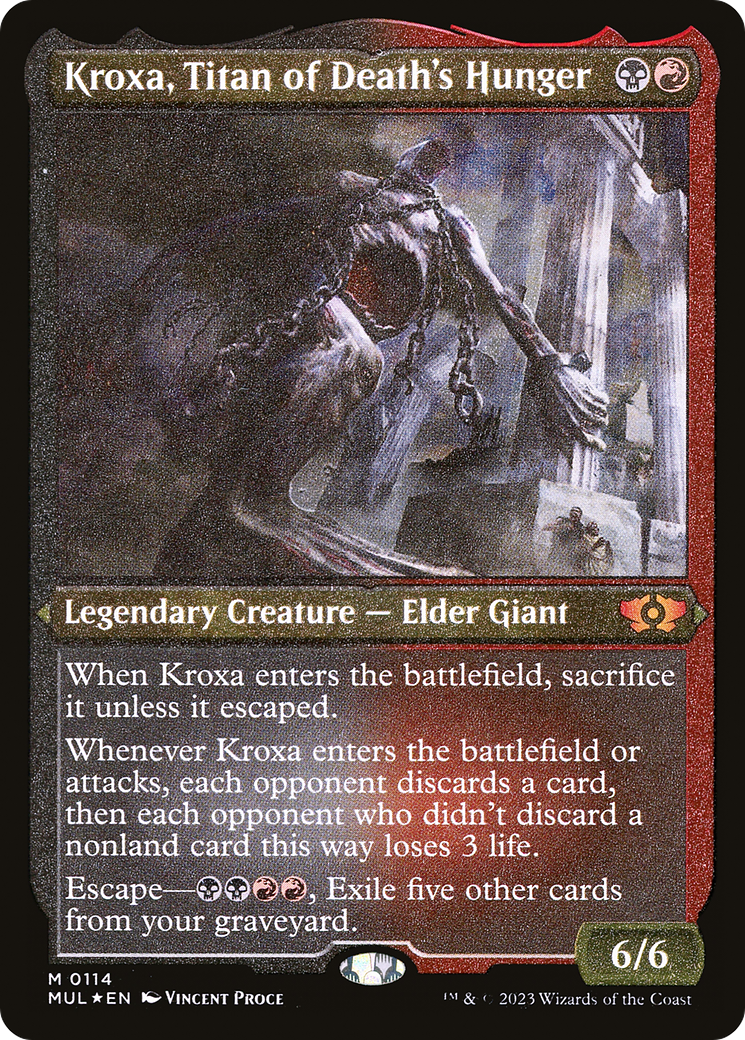 Kroxa, Titan of Death's Hunger (Foil Etched) [Multiverse Legends] | The Gaming-Verse