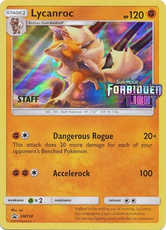 Lycanroc (SM118) (Staff Prerelease Promo) [Sun & Moon: Black Star Promos] | The Gaming-Verse