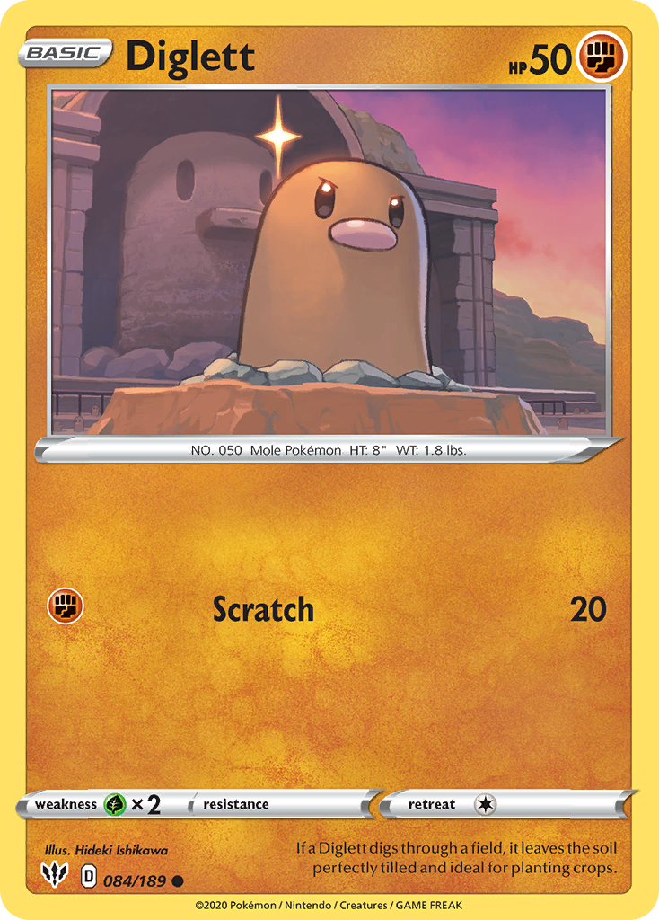 Diglett (084/189) [Sword & Shield: Darkness Ablaze] | The Gaming-Verse