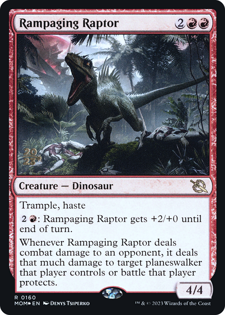 Rampaging Raptor [March of the Machine Prerelease Promos] | The Gaming-Verse