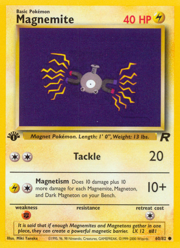 Magnemite (60/82) [Team Rocket 1st Edition] | The Gaming-Verse