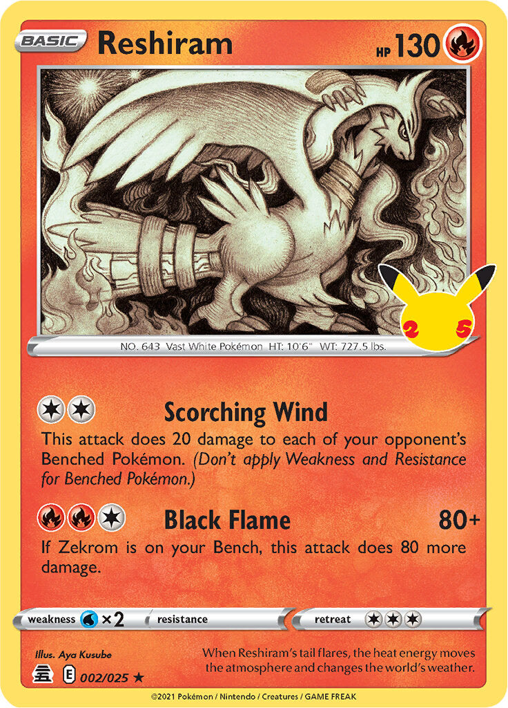 Reshiram (002/025) [Celebrations: 25th Anniversary] | The Gaming-Verse