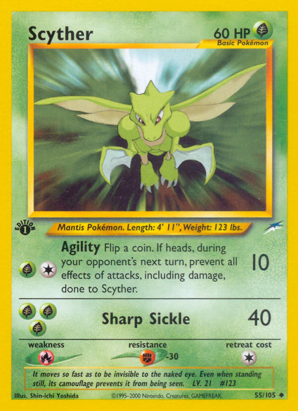 Scyther (55/105) [Neo Destiny 1st Edition] | The Gaming-Verse