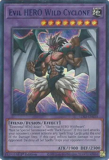 Evil HERO Wild Cyclone (Blue) [LDS3-EN030] Ultra Rare | The Gaming-Verse