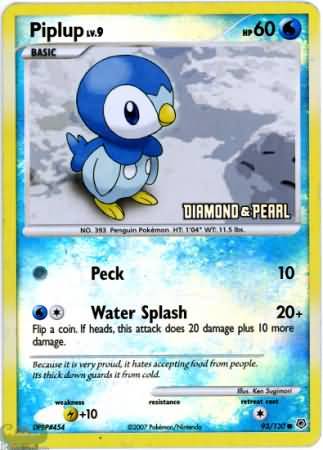 Piplup (93/130) [Burger King Promos: 2008 Collection] | The Gaming-Verse