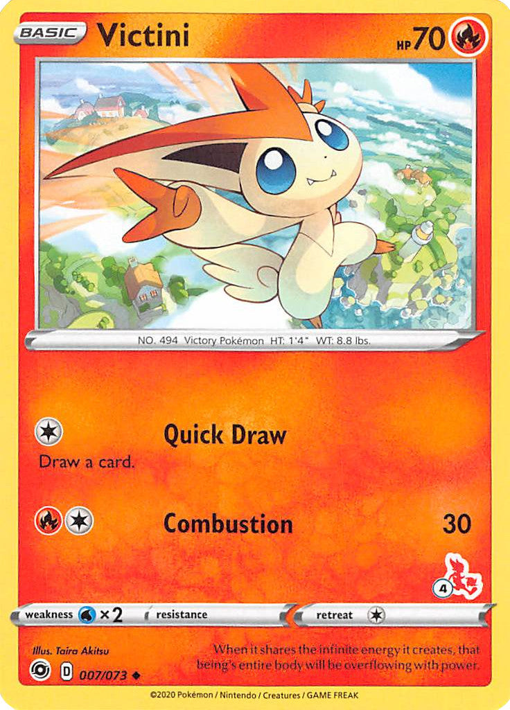 Victini (007/073) (Cinderace Stamp #4) [Battle Academy 2022] | The Gaming-Verse