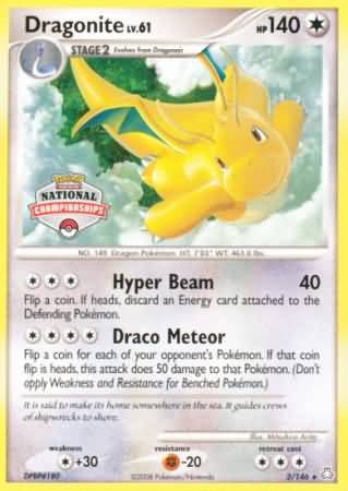 Dragonite (2/146) (National Championship) [Diamond & Pearl: Legends Awakened] | The Gaming-Verse