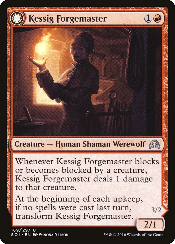 Kessig Forgemaster // Flameheart Werewolf [Shadows over Innistrad] | The Gaming-Verse