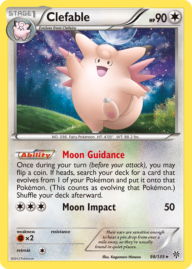 Clefable (98/135) [Black & White: Plasma Storm] | The Gaming-Verse