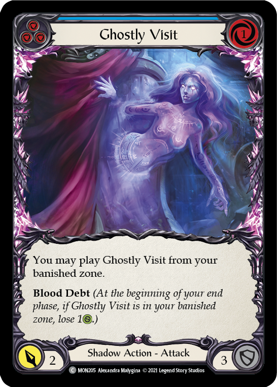 Ghostly Visit (Blue) (Rainbow Foil) [MON205-RF] 1st Edition Rainbow Foil | The Gaming-Verse