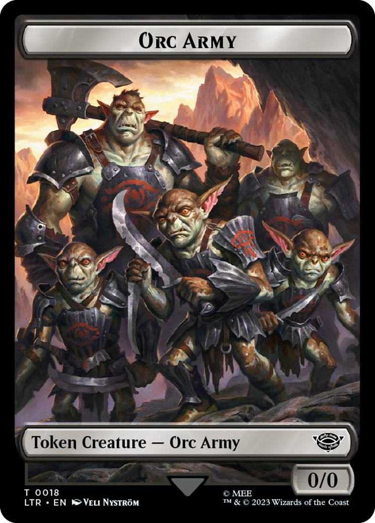 Orc Army (0018) // Food (0024) Double-Sided Token (Surge Foil) [The Lord of the Rings: Tales of Middle-Earth Tokens] | The Gaming-Verse